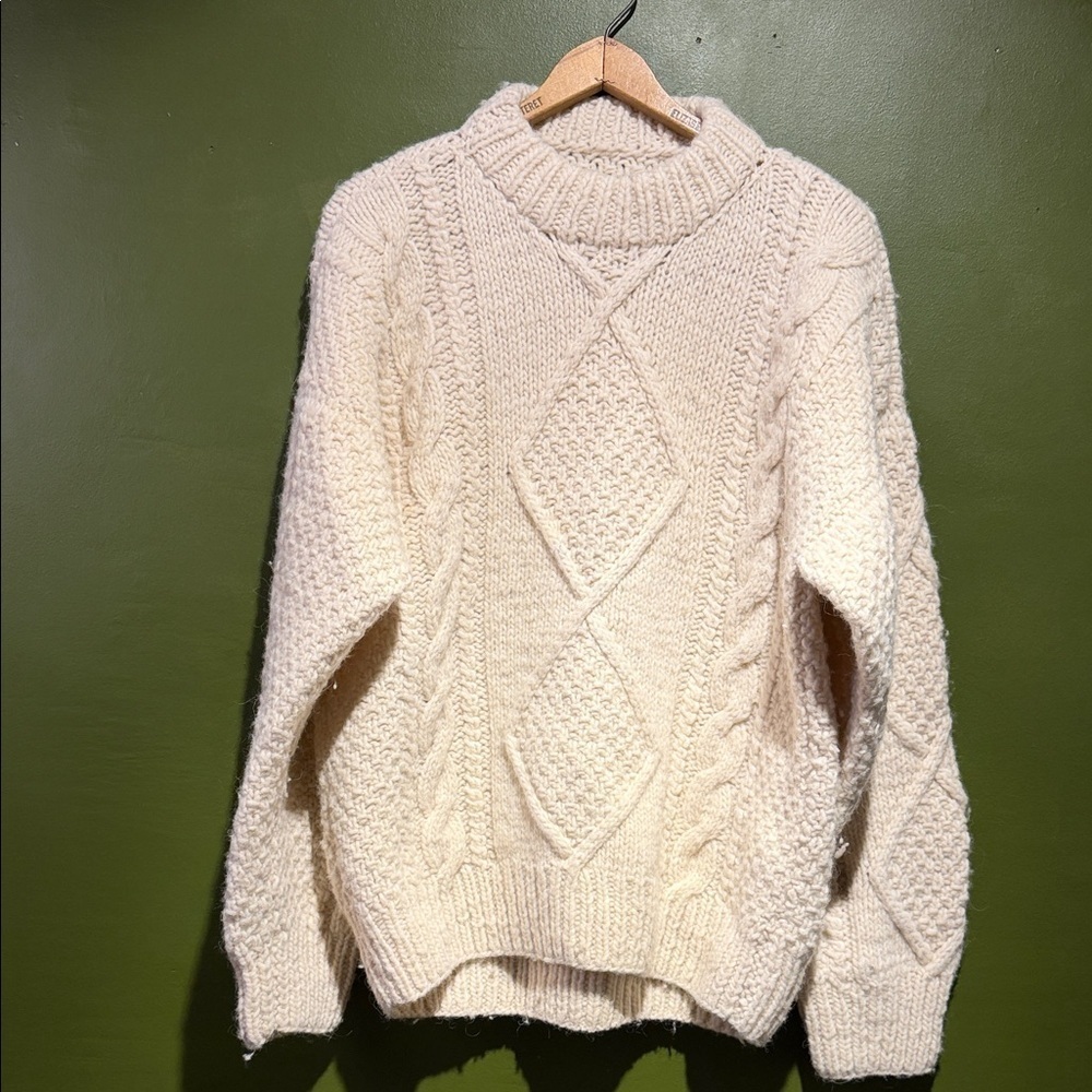 Vintage Cream Cable Knit Sweater